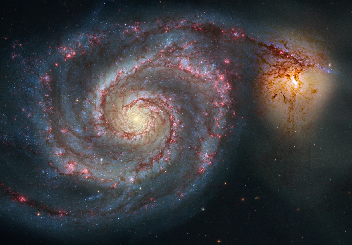 The Whirlpool Galaxy (M51) in the constellation Canes Venatici (The Hunting Dogs)