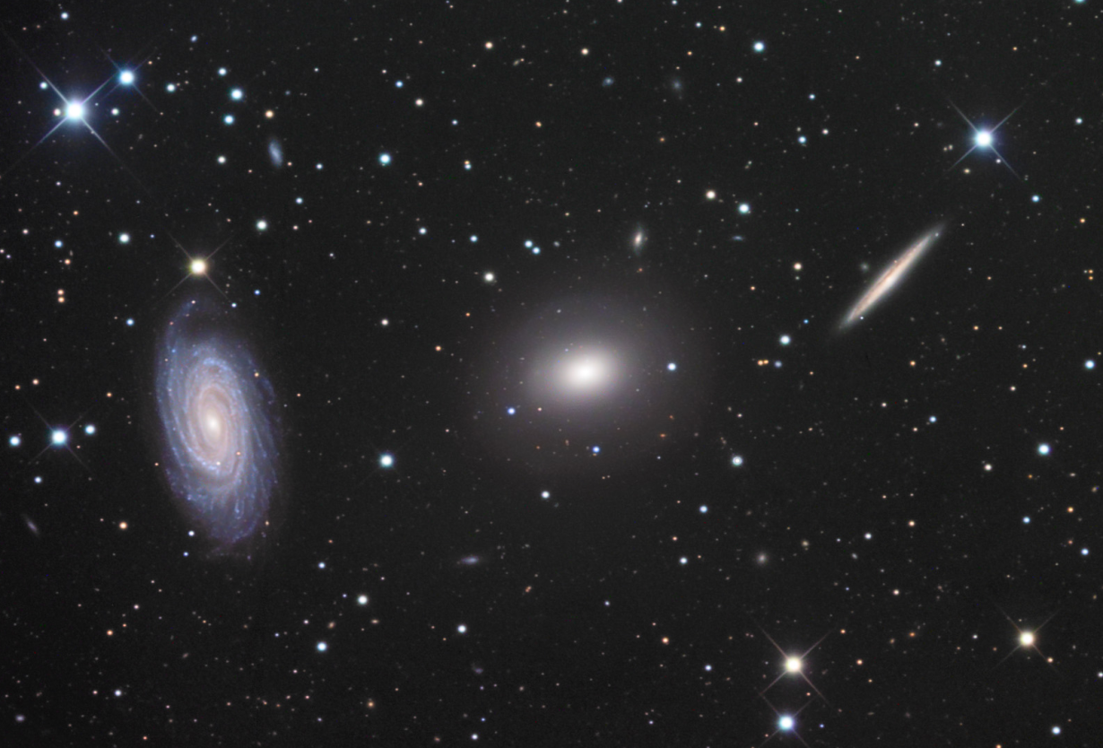 The galaxies NGC 5985, NGC 5982 and NGC 5981 in the constellation The Dragon