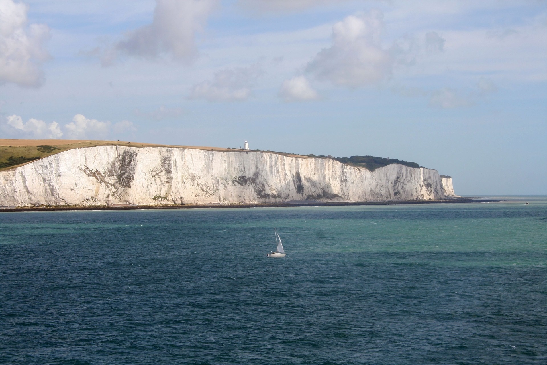 Chalk cliffs on the coast of England